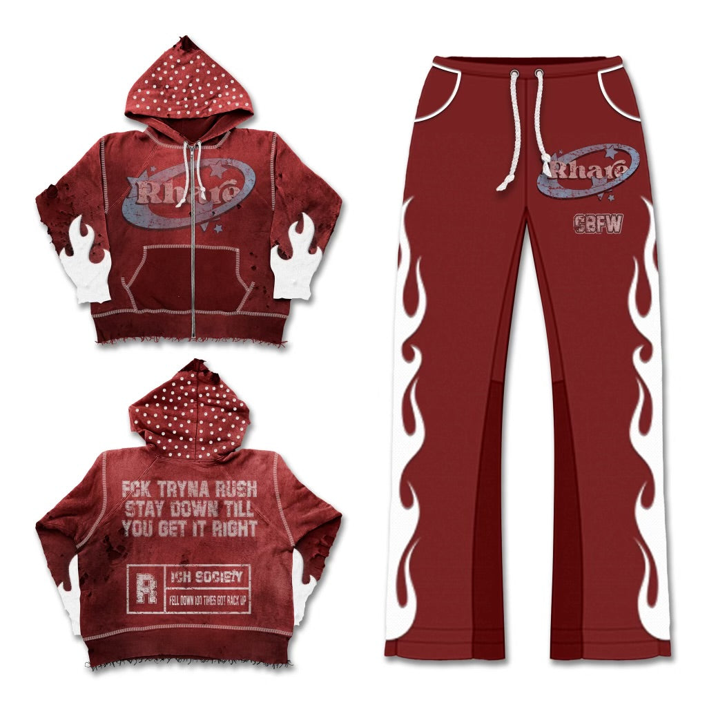 Rhare Red 'CBFW' sweatsuit set